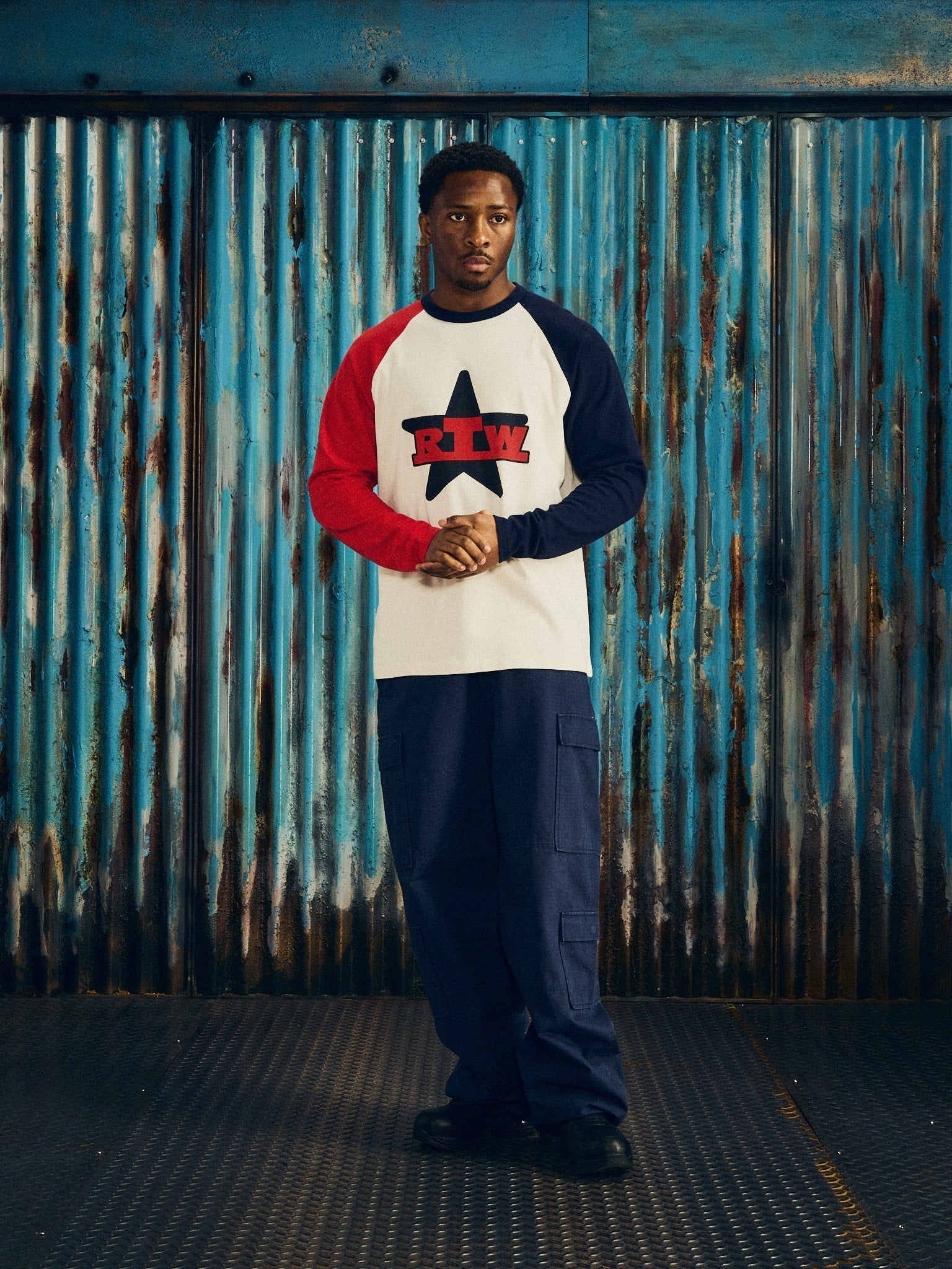 RTW STAR RAGLAN LS [NAVY/RED]